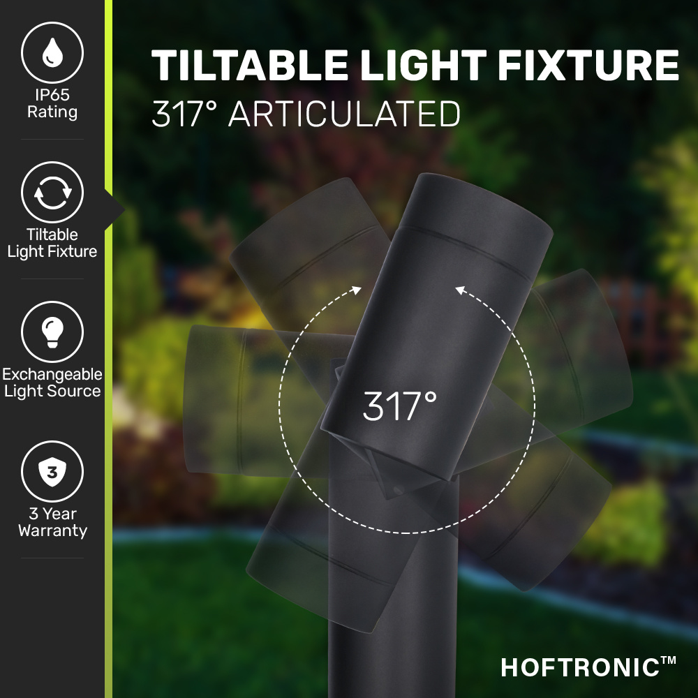 Pinero dimbare LED prikspot - GU10 - Kantelbaar - Tuinspot - Pinspot - IP65 voor buiten - Zwart - Tuin spots, spots bodem buiten