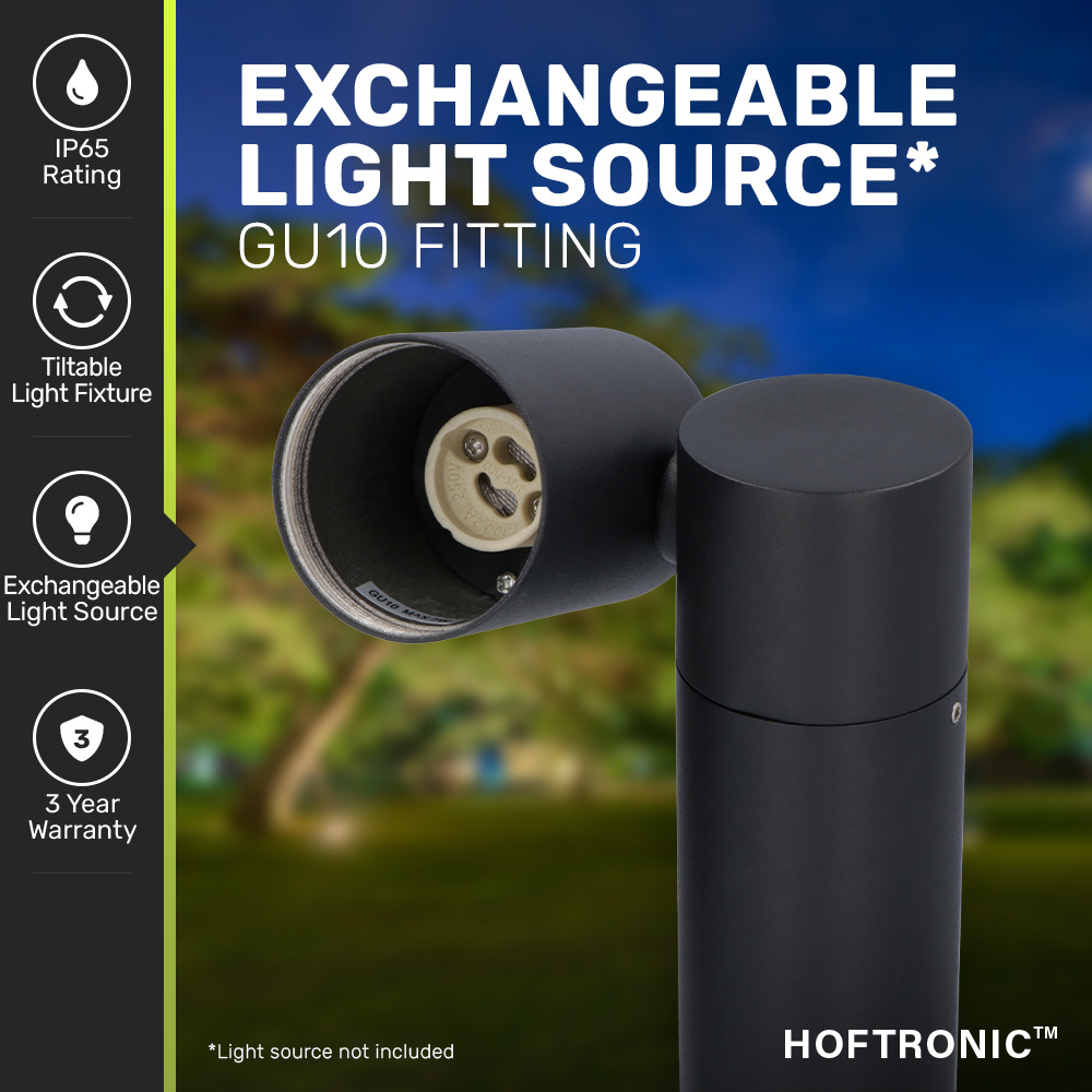 Pinero dimbare LED prikspot - GU10 - Kantelbaar - Tuinspot - Pinspot - IP65 voor buiten - Zwart - Tuin spots, spots bodem buiten