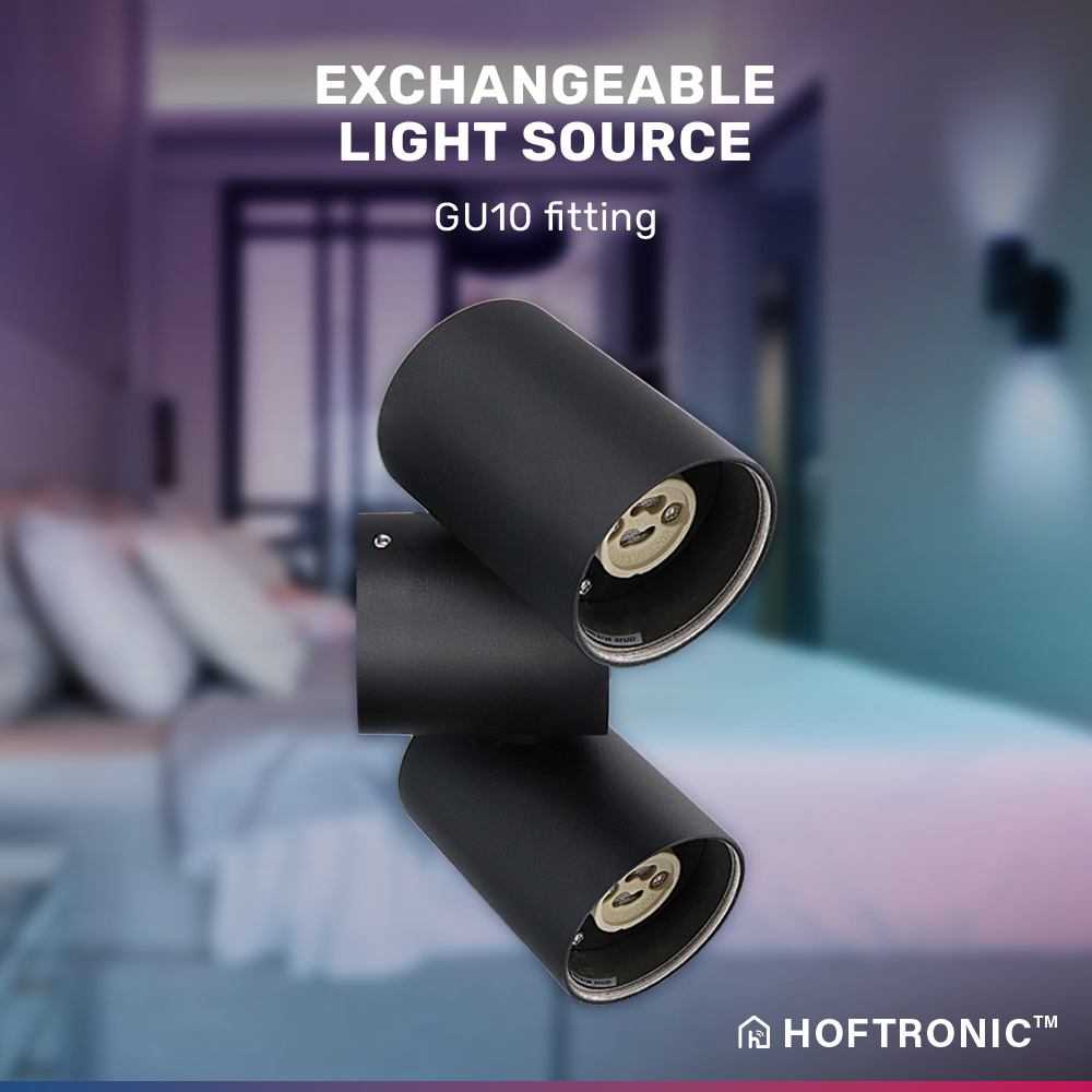 Silva smart wandlamp - wandspot - Kantelbaar - RGBWW - WiFi & Bluetooth - 2 spotlights - GU10 - Plafondspot - Modern - Google assistant & Amazon Alexa