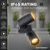 Silva Wandleuchte - Wandlampe - Schwenkbar - mit 2 Spotlights -2700 Kelvin Warmweiß - Deckenleuchte - IP65 wasserdicht - Schwarz