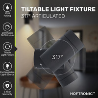 Silva Wandleuchte - Wandlampe - Schwenkbar - mit 2 Spotlights -2700 Kelvin Warmweiß - Deckenleuchte - IP65 wasserdicht - Schwarz
