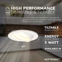 Dublin LED dimbare inbouwspot - Kantelbaar - Warm wit 2700K- incl. GU10 spot - Wit plafondspot - IP20 voor binnen