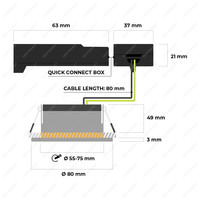 6x Nola dimmbare LED-Inbaustrahlern - Weiß - 5 Watt - 2700K warmes Licht - IP65 für den Innen- und Außenbereich