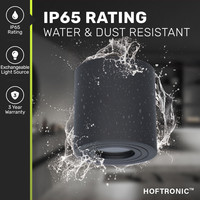 Paxton - LED plafondspot opbouw - Rond - Zwart - Aluminium - IP65 geschikt voor badkamer en keuken - GU10 fitting - 3 jaar garantie