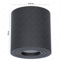 Paxton - LED plafondspot opbouw - Rond - Zwart - Aluminium - IP65 geschikt voor badkamer en keuken - GU10 fitting - 3 jaar garantie