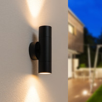 Dax LED dimbare wandlamp - Tweezijdig Up & Down - excl. 2x GU10 spots - IP65 voor binnen- en buitengebruik - Zwart