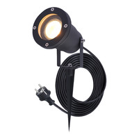 Sydney Prikspot - Geschikt excl. GU10 - Plug & Play - Voor buiten - Zwart - 1.5 meter netsnoer