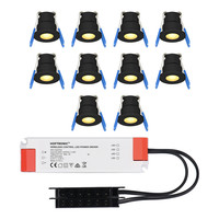 10er set 12V 3W - Mini LED Einbaustrahler - Schwarz - Vertieft - Terrassenbeleuchtung - IP65 für den Außenbereich - 2700K - Warmweiß