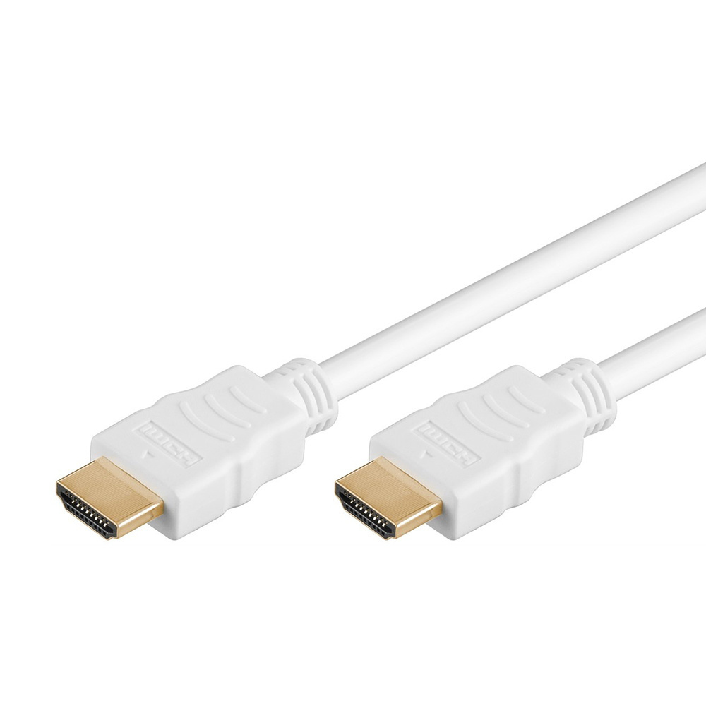 Goobay HDMI kabel wit 1.4 High Speed Geschikt voor 4K Ultra HD 2160p en 3D weergave Beschikt over Ethernet 1,5 meter Korte HDMI kabel