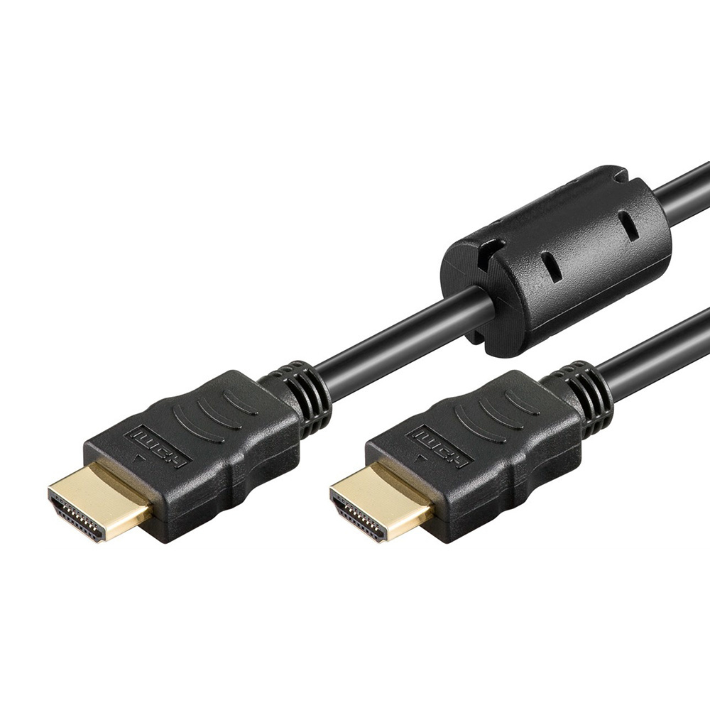 Goobay HDMI kabel 1.4 High Speed Geschikt voor 4K Ultra HD 2160p en 3D weergave Beschikt over Ethernet Ferrietkern 1,5 meter Korte HDMI kabel