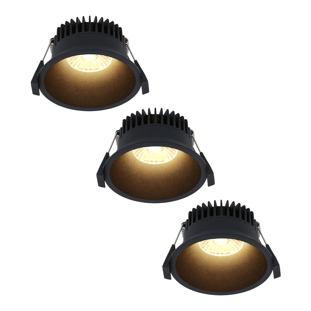 HOFTRONIC 3x Finn Dimbare LED inbouwspot - 10 Watt - Plafondspot - 2700K warm wit - 900 Lumen - Binn
