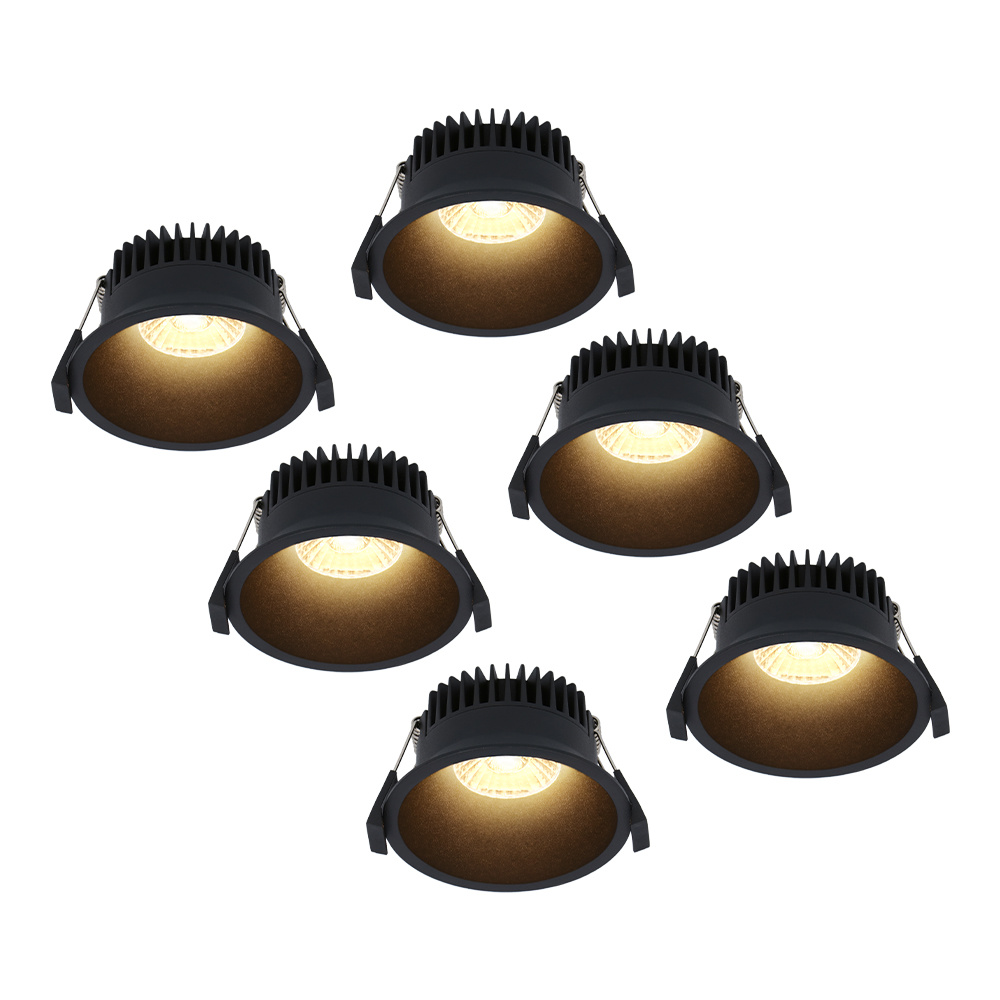 HOFTRONIC 6x Finn Dimbare LED inbouwspot - 10 Watt - Plafondspot - 2700K warm wit - 900 Lumen - Binn