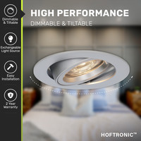 Jose dimbare LED inbouwspot - Kantelbaar - 400 lumen - 5 Watt - Warm wit 2700K - RVS - IP20 voor binnen