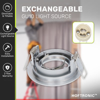 Jose dimbare LED inbouwspot - Kantelbaar - 400 lumen - 5 Watt - Warm wit 2700K - RVS - IP20 voor binnen