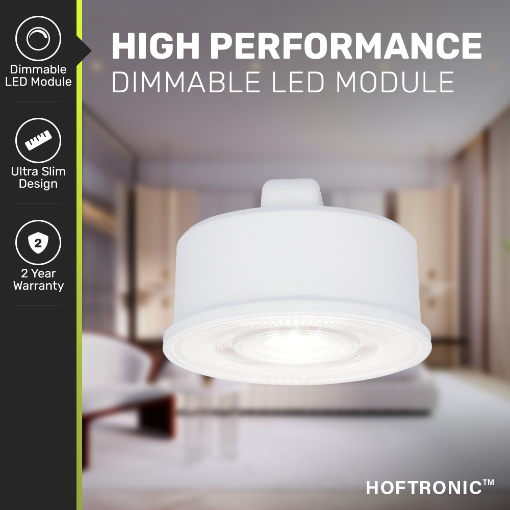 Dimbare LED module - Vervangt GU10 - Lage inbouwdiepte - 6000K daglicht wit - 3.8 Watt - 270 Lumen - Universeel - Ultra dun