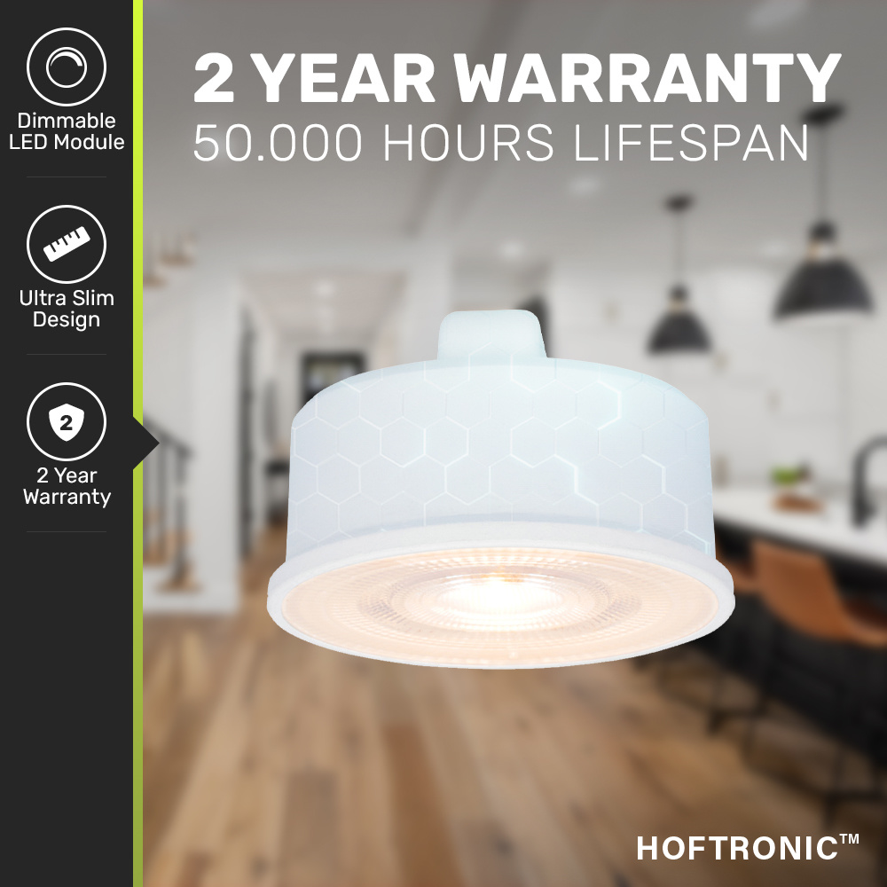 10x Dimbare LED module - Vervangt GU10 - Lage inbouwdiepte - 2700K warm wit - 3.8 Watt - 270 Lumen - Universeel - Ultra dun