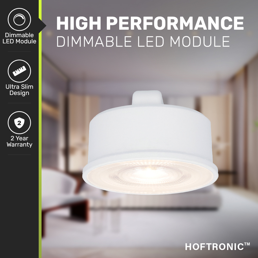 10x Dimbare LED module - Vervangt GU10 - Lage inbouwdiepte - 4000K neutraal wit - 3.8 Watt - 270 Lumen - Universeel - Ultra dun