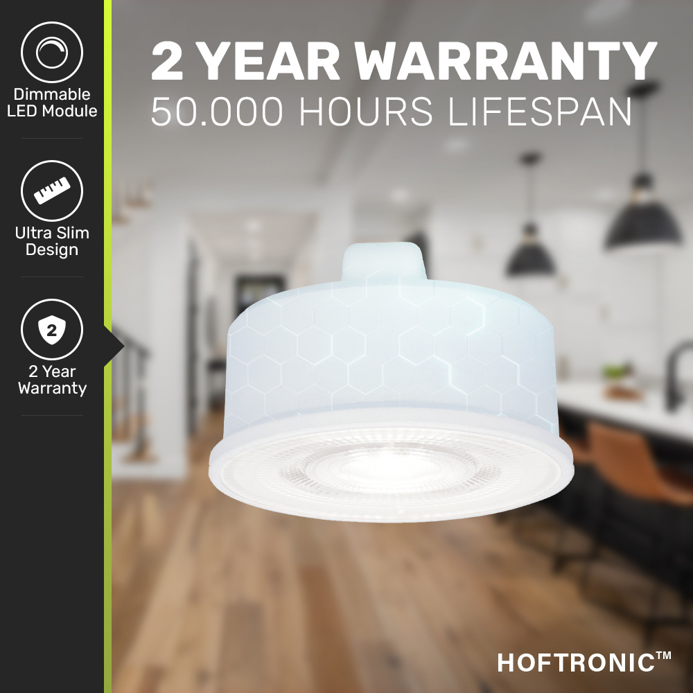 10x Dimbare LED module - Vervangt GU10 - Lage inbouwdiepte - 6000K daglicht wit - 3.8 Watt - 270 Lumen - Universeel - Ultra dun