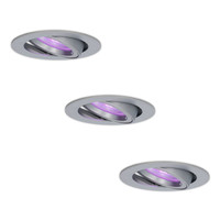 Set van 3 stuks smart WiFi LED inbouwspots Jose RGBWW kantelbaar RVS IP20