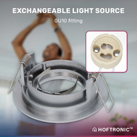 Set of 3 smart WiFi LED recessed spotlight Jose RGBWW tiltable stainless steel IP20