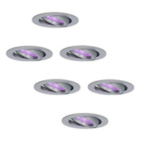 Satz von 6 intelligenten WiFi LED-Einbaustrahler Jose RGBWW Schwenkbar Edelstahl IP20