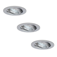 Komplettset 3 Stück Dimmbare LED Einbaustrahler Jose 5 Watt 6000K Spot Schwenkbar IP20