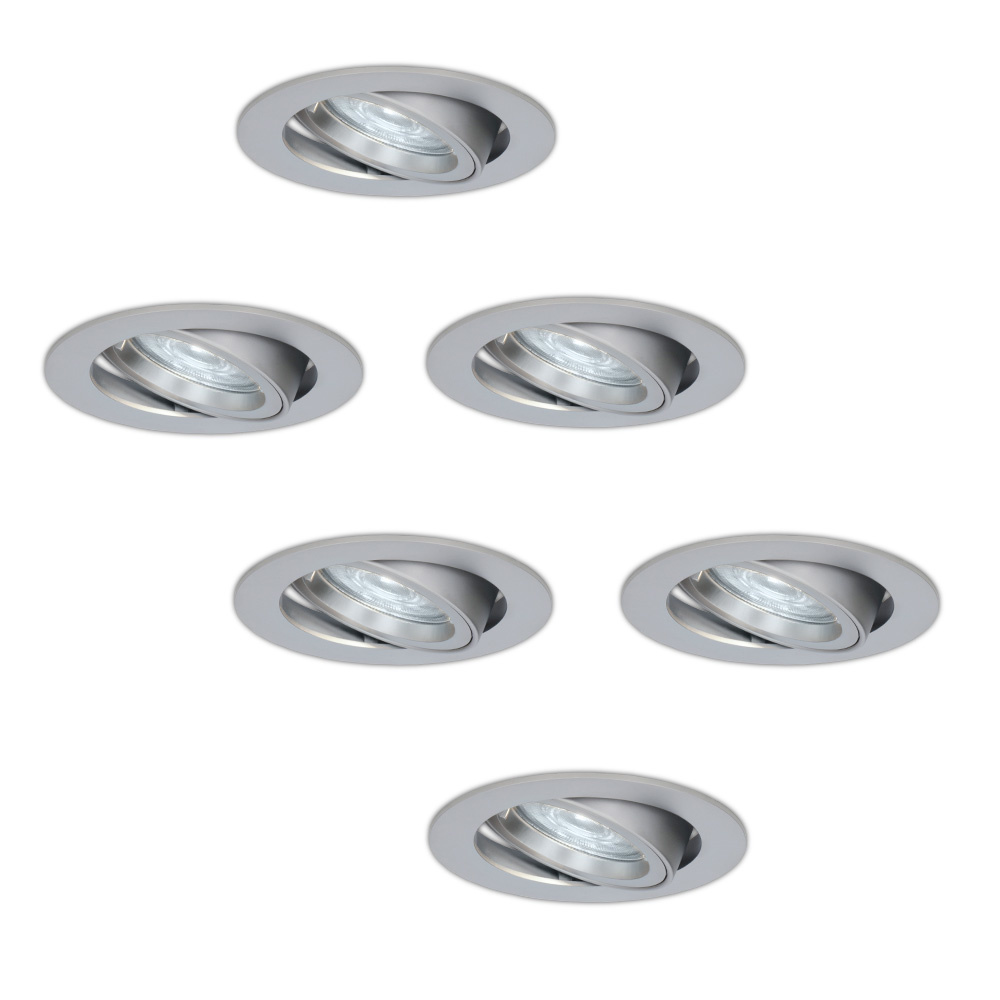 HOFTRONIC Set van 6 stuks dimbare LED inbouwspots Jose 5 Watt 6000K spot kantelbaar IP20