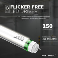 10x LED T8 (G13) tube 120 cm - VSA Suitable - 18 Watt - 2700 Lumen - 4000K replaces 70W (70W/840) Flicker-free - 150lm/W