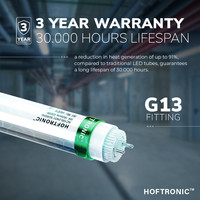 10x LED T8 (G13) TL buis 120 cm - VSA Geschikt - 18 Watt - 2700 Lumen - 6000K Daglicht wit vervangt 70W (70W/860) flikkervrij - 150lm/W