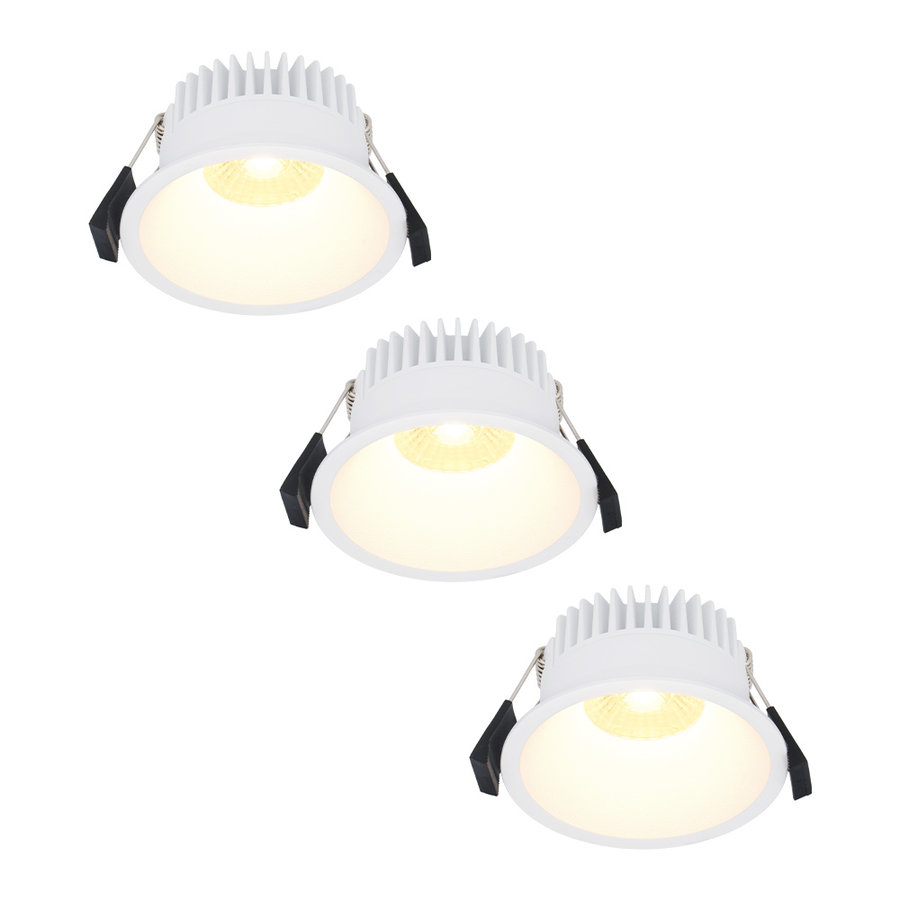 3x Finn dimmbare LED-Downlight weiß - 2700K - Spritzwassergeschützt | Deckenlampen