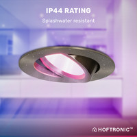 Set of 6 smart LED recessed downlights Rome - Stainless steel - 6 Watt - WiFi & Bluetooth - RGBWW - IP44 - Dimmable - Tiltable