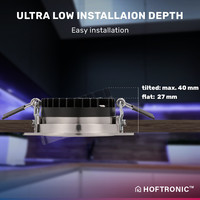 Set of 6 smart LED recessed downlights Rome - Stainless steel - 6 Watt - WiFi & Bluetooth - RGBWW - IP44 - Dimmable - Tiltable