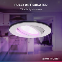 3x smart LED inbouwspots Rome - Wit - 6 Watt - WiFi & Bluetooth - RGBWW - IP44 - Dimbaar via app - Kantelbaar