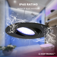 6x Smart LED downlight Napels black 8 Watt RGBWW IP65 tiltable WiFi + Bluetooth