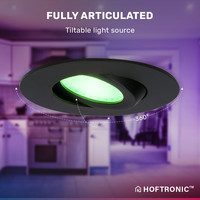 6x Smart LED downlight Napels black 8 Watt RGBWW IP65 tiltable WiFi + Bluetooth
