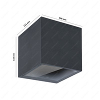 Cuba LED wall lamp - for 2 GX53 spots - IP65waterproof for indoor and outdoor use - Square - Max. 2x 9 watt - Suitable for bathroom and garden - Up and down light - Black