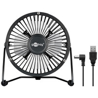 USB ventilator - Ø13cm - Met aan/uit schakelaar - Aluminium - Zwart - Bureau ventilator - Mini ventilator