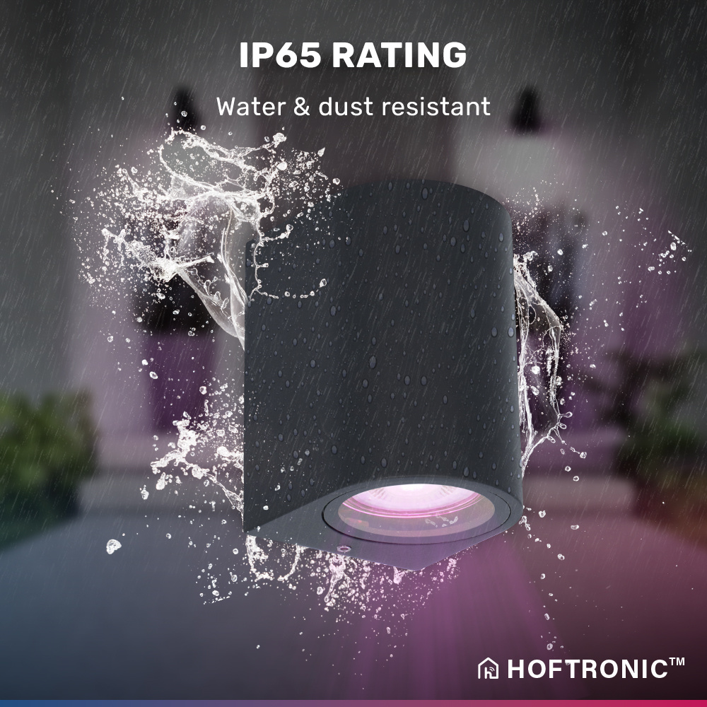 Alvin Smart WiFi+BLE LED wandlamp - Alle kleuren - incl. GU10 spot - IP65 voor binnen en buiten - Zwart voor binnen en buiten