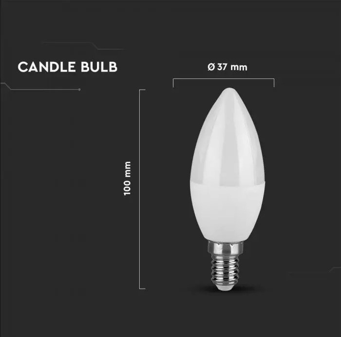 E14 LED lamp - 3,7 Watt - 6500K - Vervangt 25 Watt - Kaars