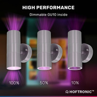 Smart WiFi LED Wall light Jasmin RGBWW GU10 round double-sided illuminated stainless steel IP44