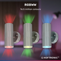 Smart WiFi LED Wall light Jasmin RGBWW GU10 round double-sided illuminated stainless steel IP44