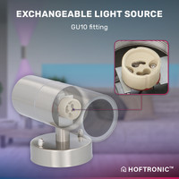 Smart WiFi LED Wall light Jasmin RGBWW GU10 round double-sided illuminated stainless steel IP44