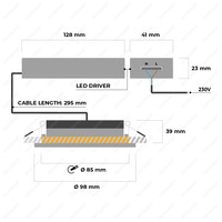 Set van 3 stuks LED inbouwspots Napels IP65 8 Watt 2700K dimbaar 360° kantelbaar wit
