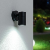 Wandlamp Mason - IP44 Spatwaterdicht - Muurlamp voor binnen en buiten - Incl. 6000K Daglicht witte GU10 spot - Dimbaar - Industriële wandlamp - Zwart