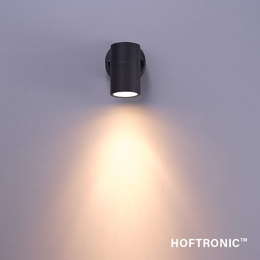 Wandlamp Mason - IP44 Spatwaterdicht - Muurlamp voor binnen en buiten - Incl. 2700K warm witte GU10 spot - Dimbaar - Industriële wandlamp - Zwart voo
