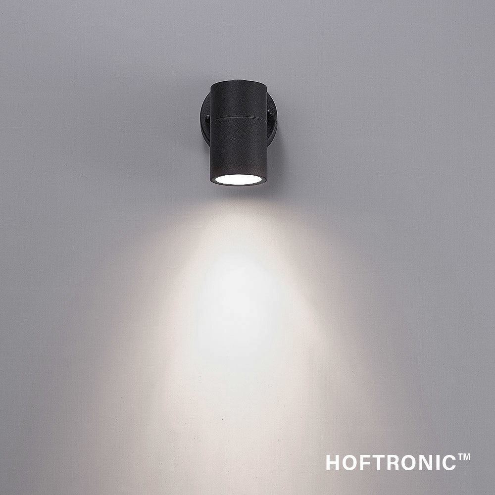 Wandlamp Mason - IP44 Spatwaterdicht - Muurlamp voor binnen en buiten - Incl. 6000K Daglicht witte GU10 spot - Dimbaar - Industriële wandlamp - Zwart