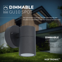 Wandlamp Mason - IP44 Spatwaterdicht - Muurlamp voor binnen en buiten - Incl. 6000K Daglicht witte GU10 spot - Dimbaar - Industriële wandlamp - Zwart