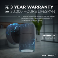 Wandlamp Mason - IP44 Spatwaterdicht - Muurlamp voor binnen en buiten - Incl. 6000K Daglicht witte GU10 spot - Dimbaar - Industriële wandlamp - Zwart
