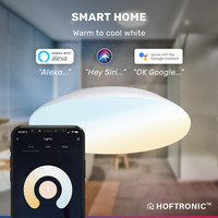 LED Smart Deckenleuchte WiFi + Bluetooth 25W einstellbare Lichtfarbe - 2600lm - IK10 - Ø38 cm - Weiß - IP65