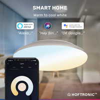LED Deckenleuchte WiFi + Bluetooth 25W einstellbare Lichtfarbe - 2600lm - IK10 - Ø38 cm - Chrom - IP65